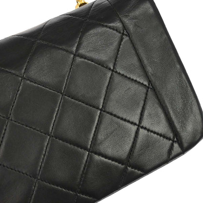 Chanel 1989-1991 Black Lambskin Single Flap Shoulder Bag