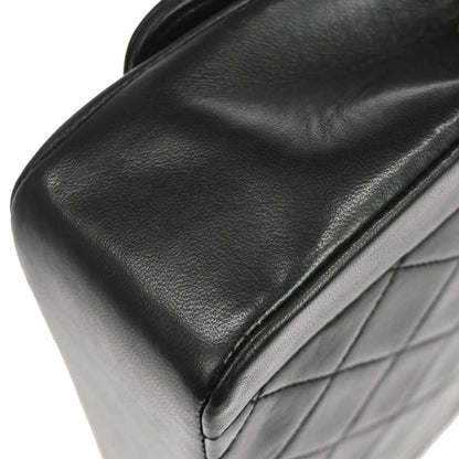 Chanel 1989-1991 Black Lambskin Single Flap Shoulder Bag