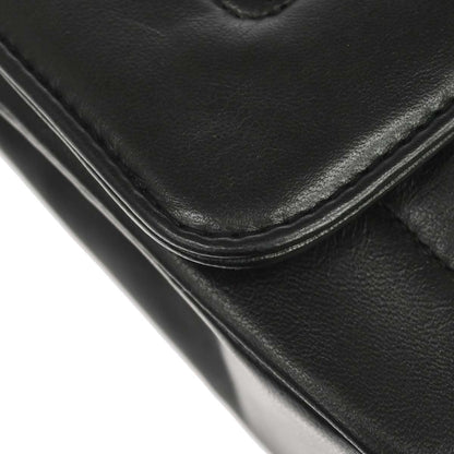 Chanel 1989-1991 Black Lambskin Single Flap Shoulder Bag