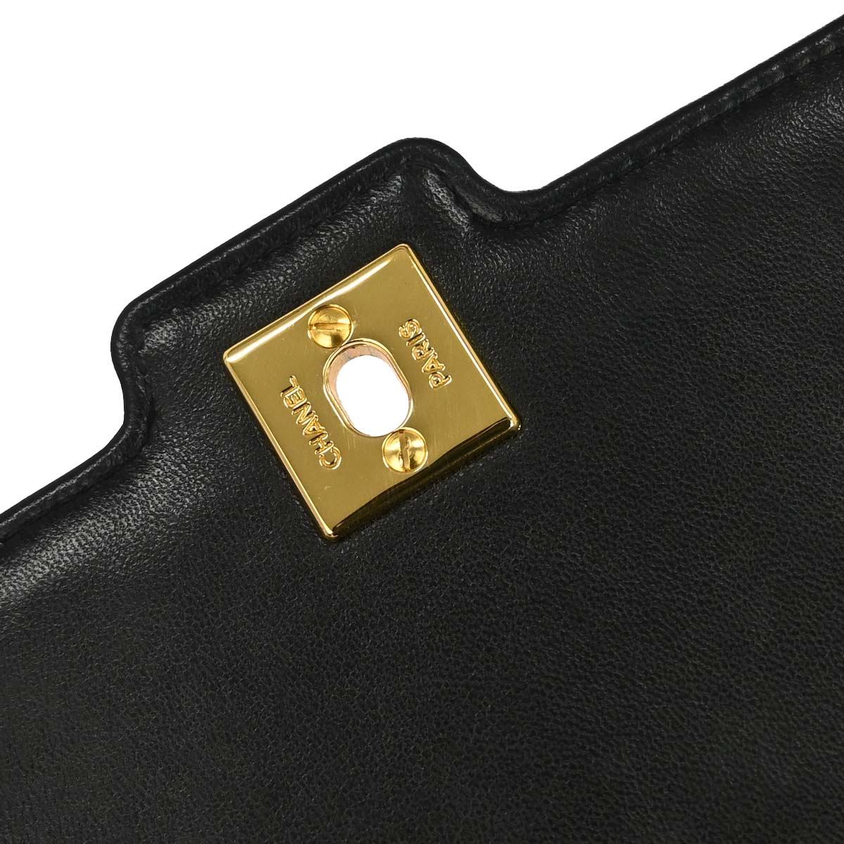 Chanel 1989-1991 Black Lambskin Single Flap Shoulder Bag