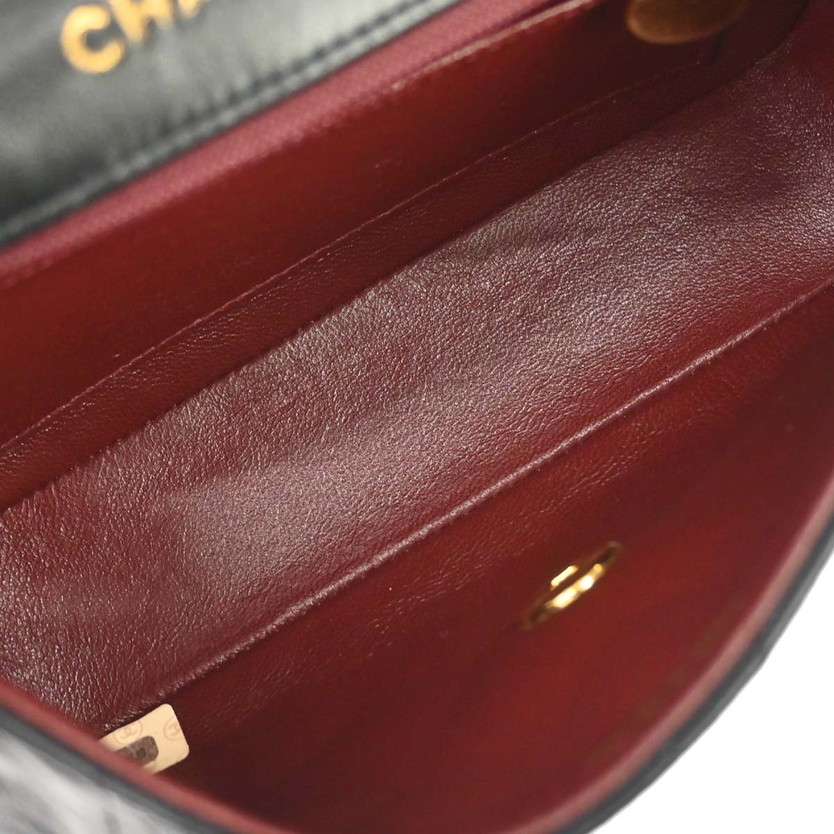 Chanel 1989-1991 Black Lambskin Single Flap Shoulder Bag