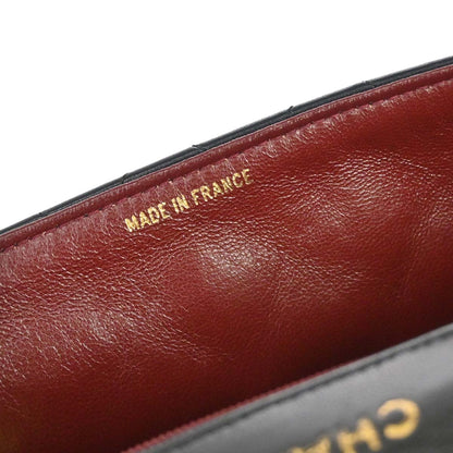 Chanel 1989-1991 Black Lambskin Single Flap Shoulder Bag