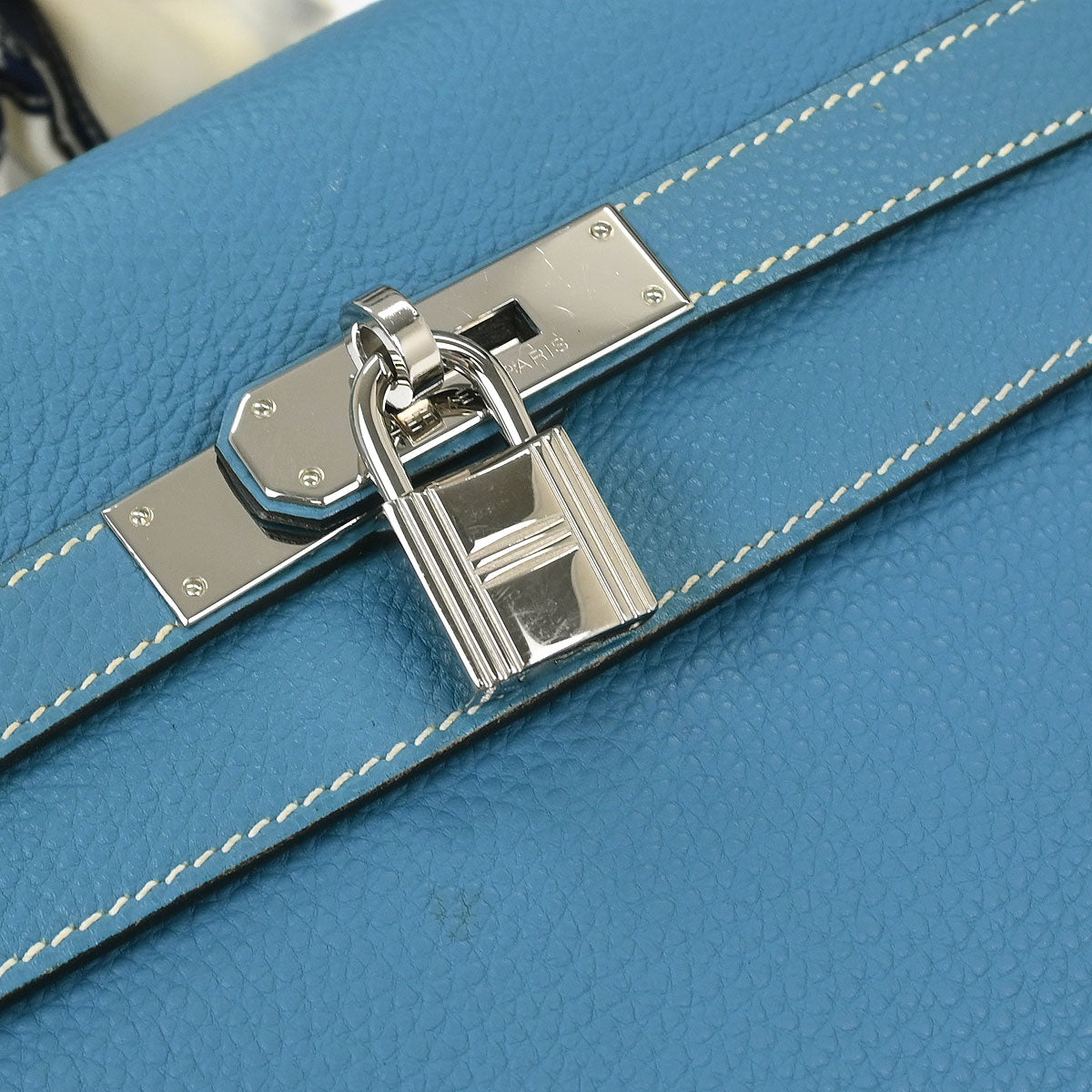 Hermes Blue Jean Togo Kelly 32 Retourne 2way Shoulder Handbag