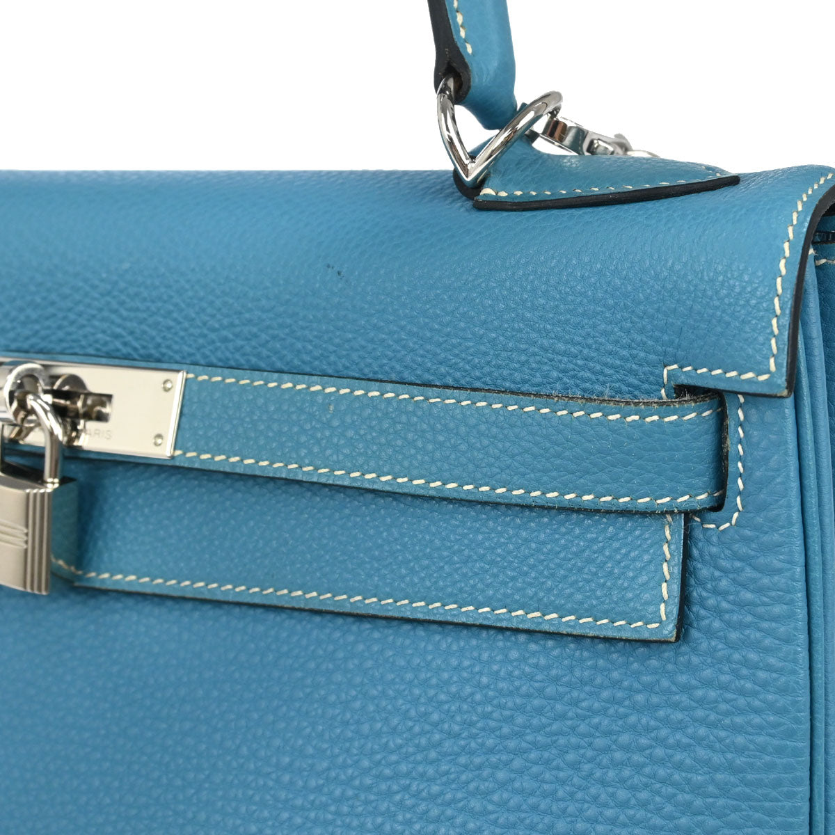 Hermes Blue Jean Togo Kelly 32 Retourne 2way Shoulder Handbag