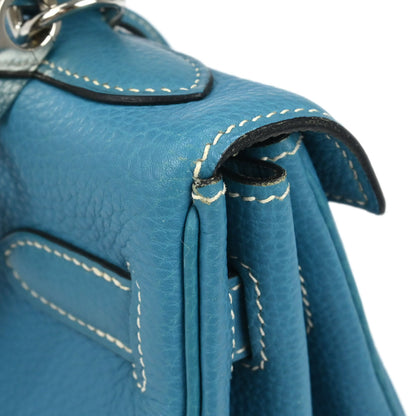 Hermes Blue Jean Togo Kelly 32 Retourne 2way Shoulder Handbag