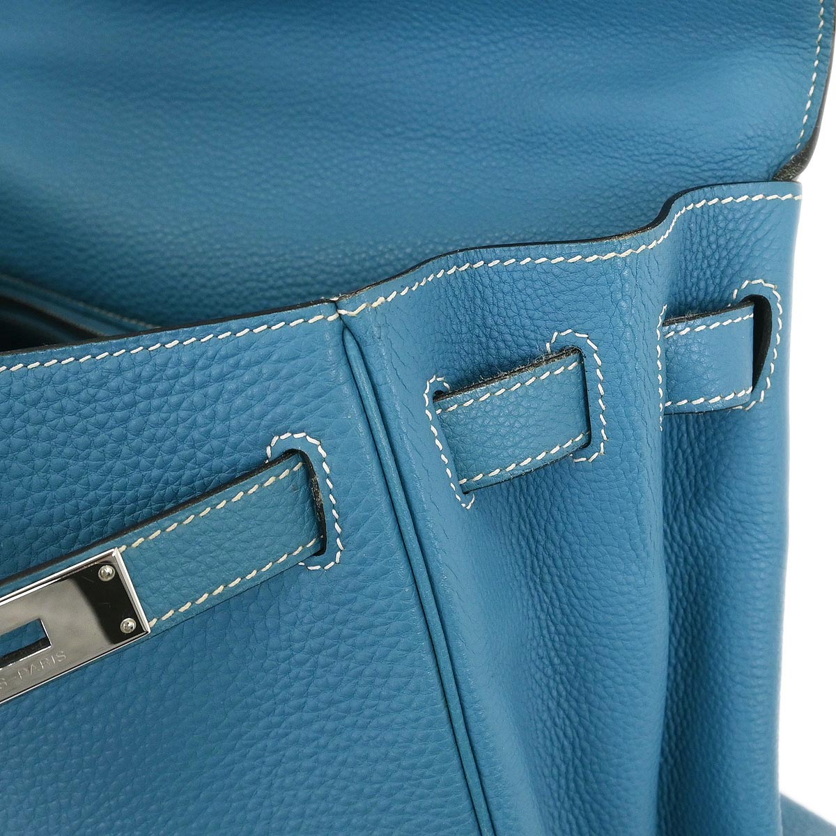 Hermes Blue Jean Togo Kelly 32 Retourne 2way Shoulder Handbag