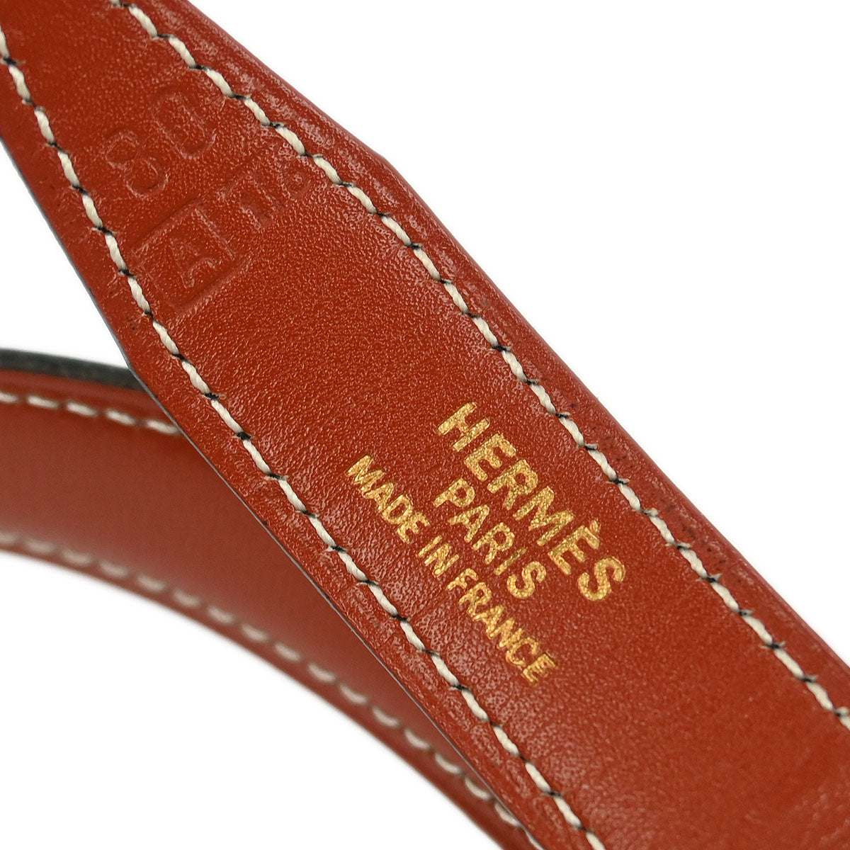 Hermes 1997 Navy Box Calf Constance Reversible Belt #80 Small Good