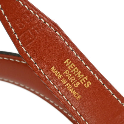 Hermes 1997 Navy Box Calf Constance Reversible Belt #80 Small Good