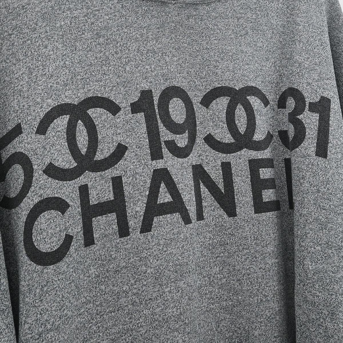 Chanel Long Sleeve Top Sweater Gray