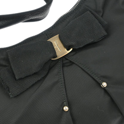 Salvatore Ferragamo Black Nylon Vara Bow Handbag