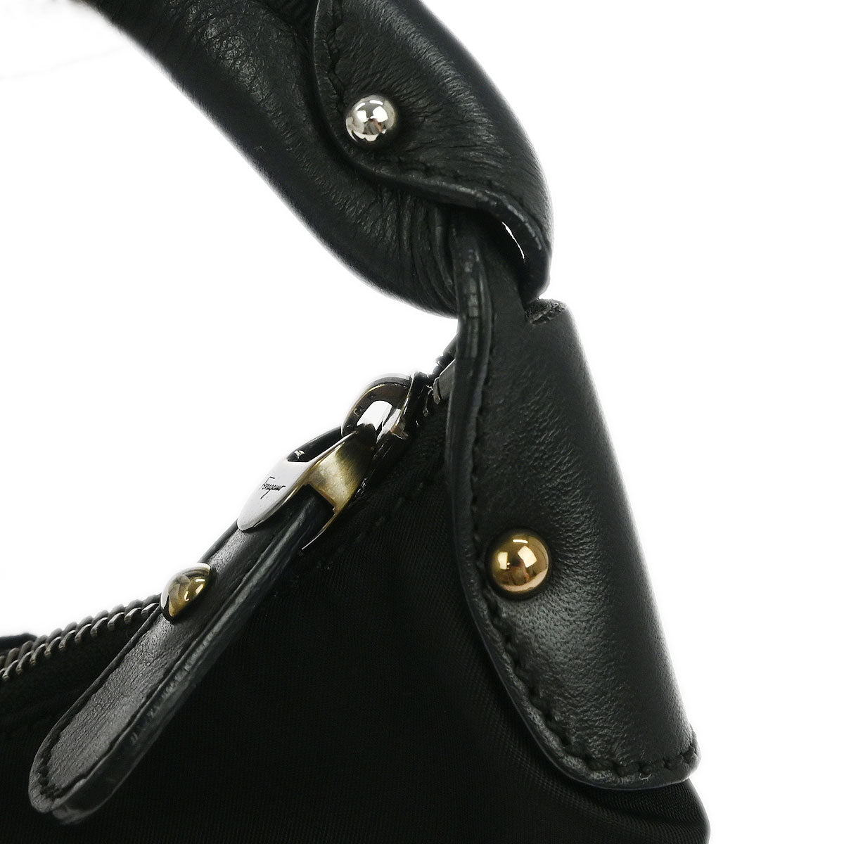 Salvatore Ferragamo Black Nylon Vara Bow Handbag