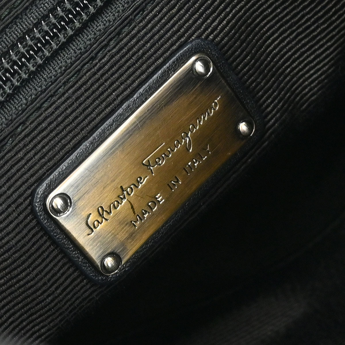 Salvatore Ferragamo Black Nylon Vara Bow Handbag