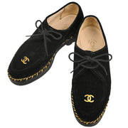 Chanel * Black Velvet Shoes Sneakers #37