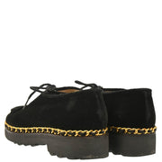 Chanel * Black Velvet Shoes Sneakers #37