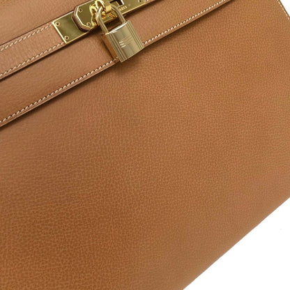 Hermes 2003 Gold Ardennes Kelly 32 Sellier 2way Shoulder Handbag
