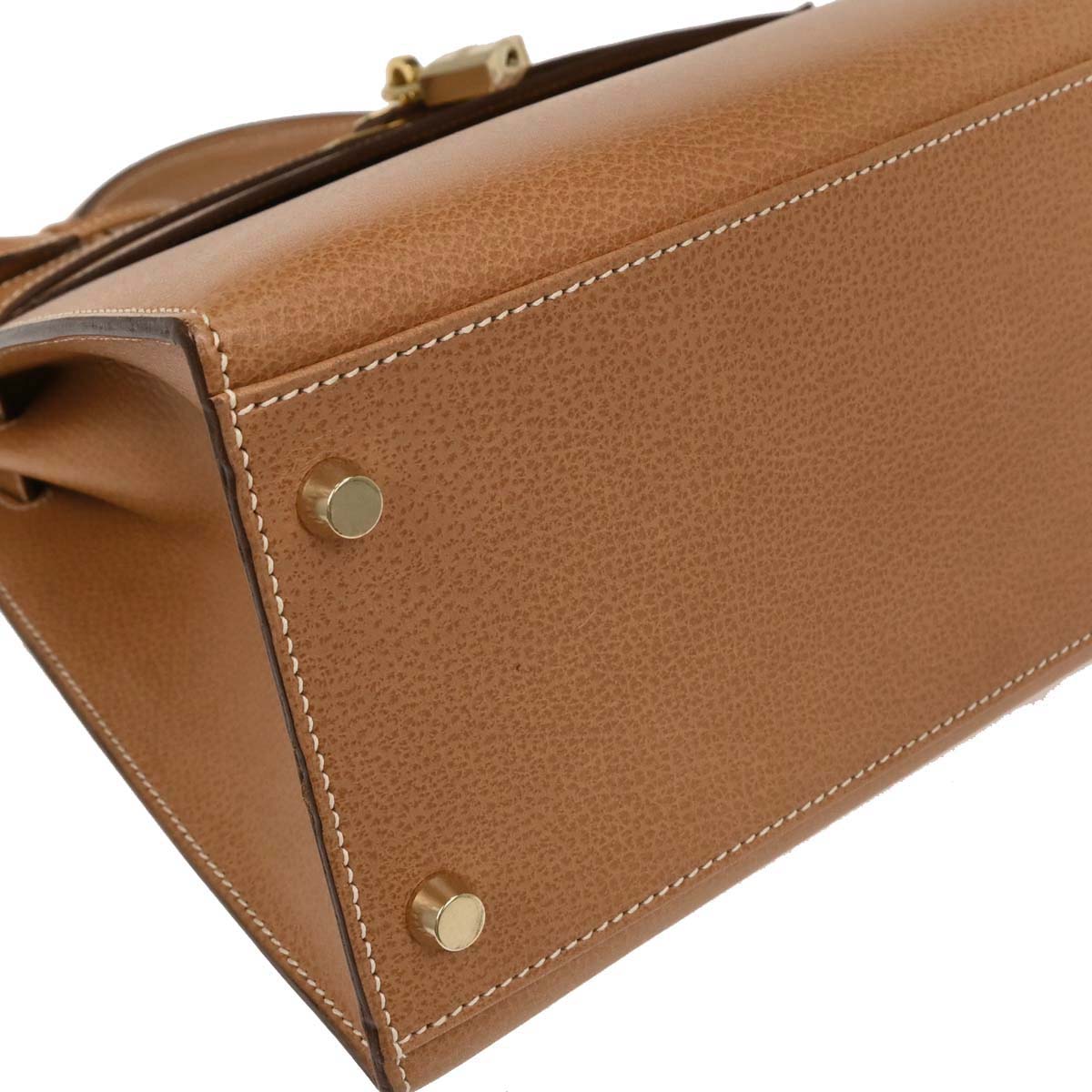 Hermes 2003 Gold Ardennes Kelly 32 Sellier 2way Shoulder Handbag