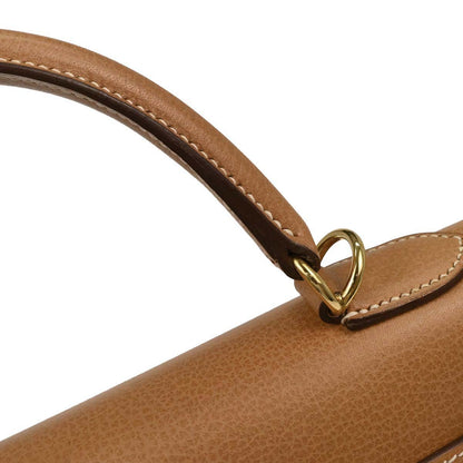 Hermes 2003 Gold Ardennes Kelly 32 Sellier 2way Shoulder Handbag
