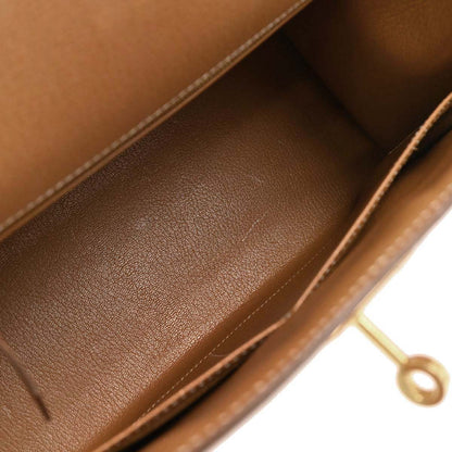Hermes 2003 Gold Ardennes Kelly 32 Sellier 2way Shoulder Handbag