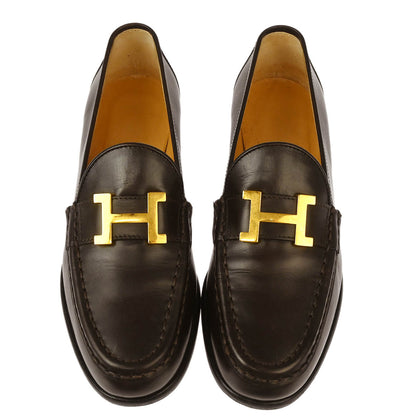 Hermes * Brown Constance Loafers Shoes #35 1/2