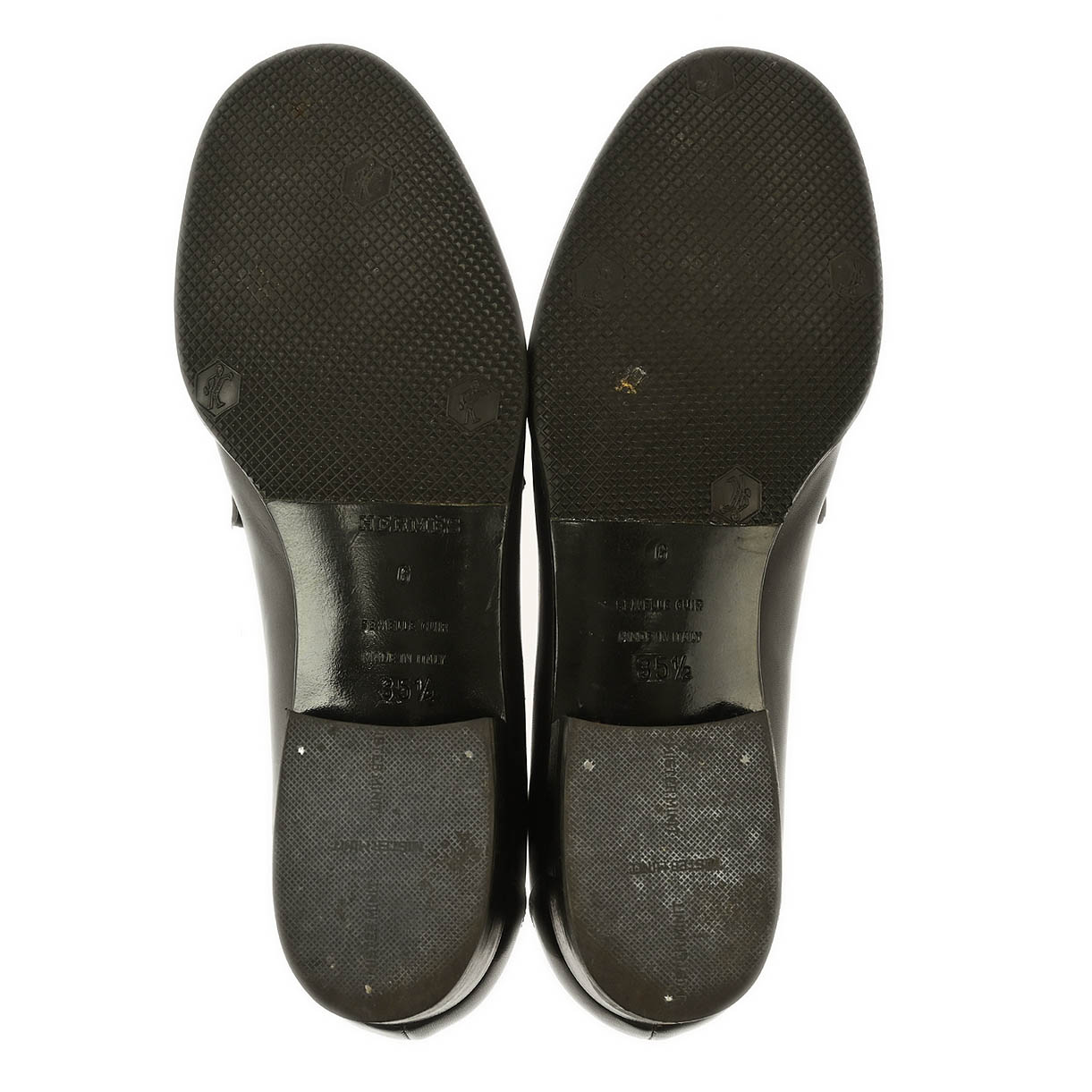 Hermes * Brown Constance Loafers Shoes #35 1/2