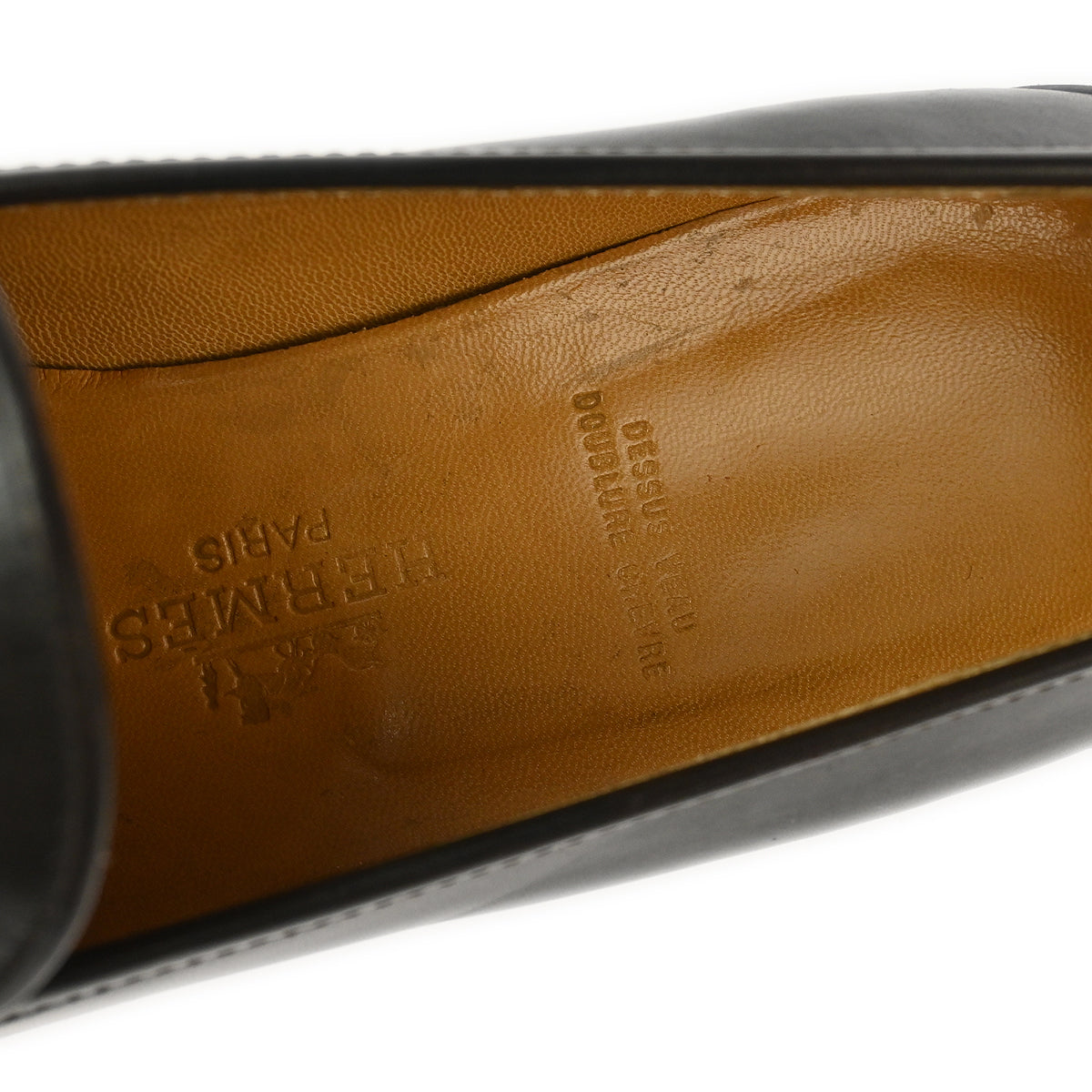 Hermes * Brown Constance Loafers Shoes #35 1/2