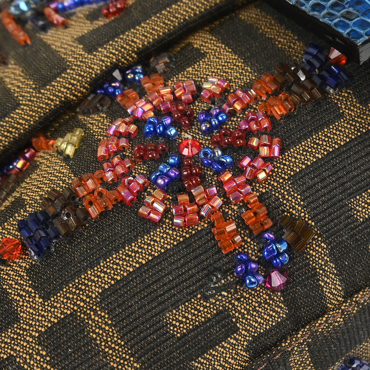 Fendi * 2000 Brown Crocodile Zucca Baguette Handbag