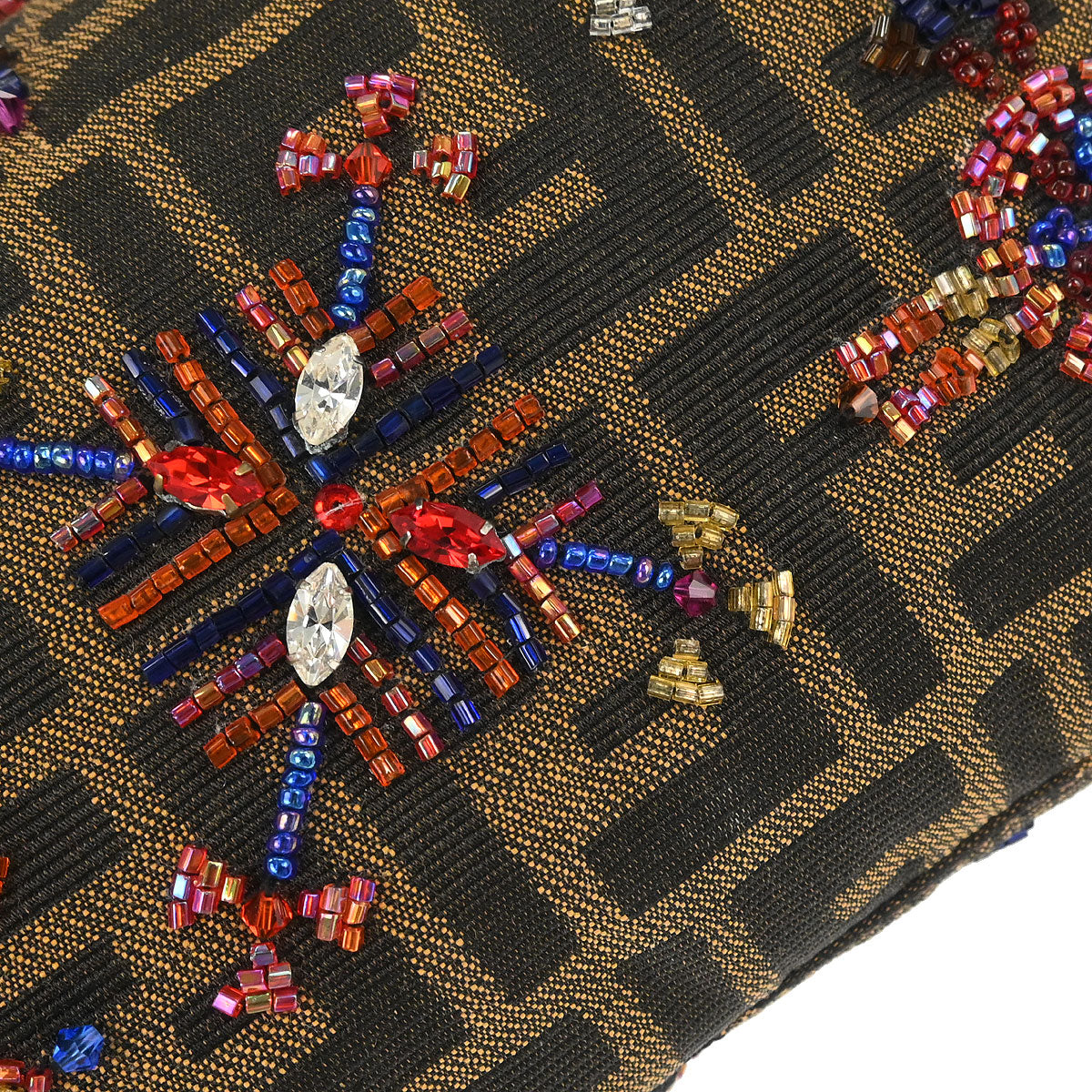 Fendi * 2000 Brown Crocodile Zucca Baguette Handbag