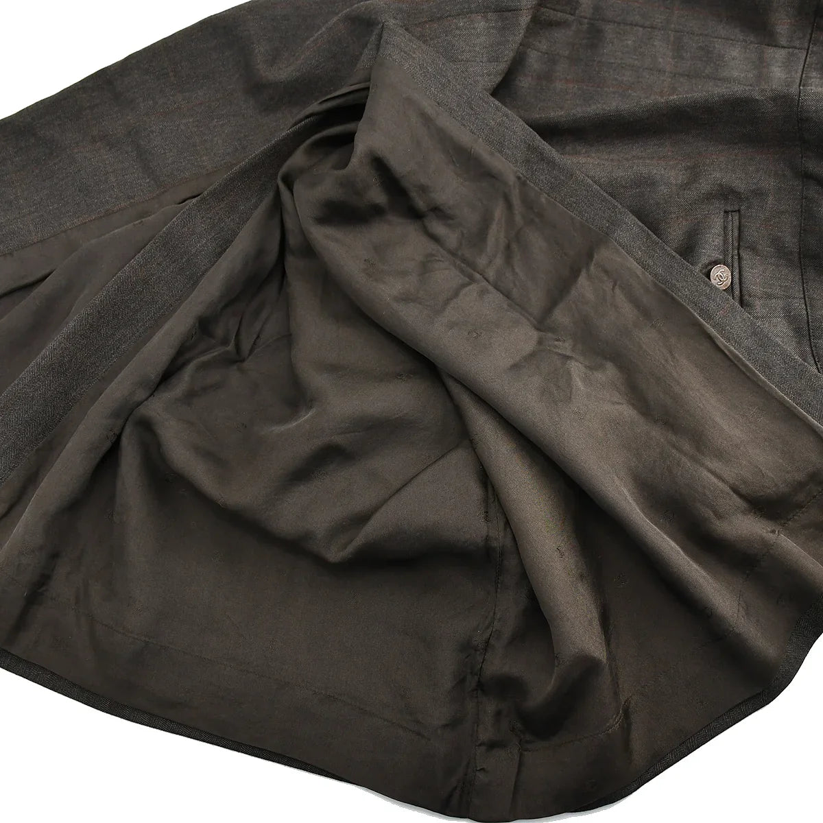 Chanel Setup Suit Jacket Skirt Brown 98A #42