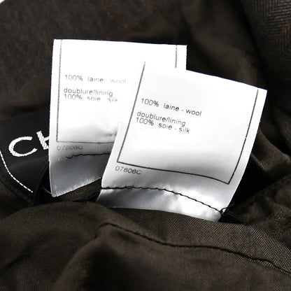 Chanel Setup Suit Jacket Skirt Brown 98A #42