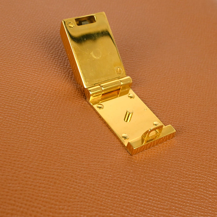 Hermes 1999 Gold Courchevel Sac a Depeches 38 Briefcase