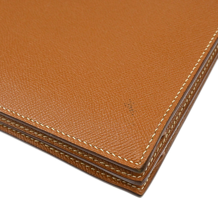 Hermes 1999 Gold Courchevel Sac a Depeches 38 Briefcase