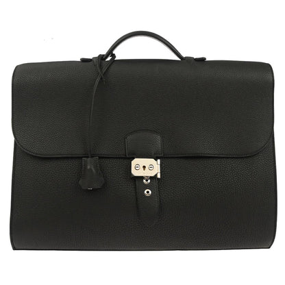 Hermes Black Togo Sac a Depeches 38 Business Bag Handbag