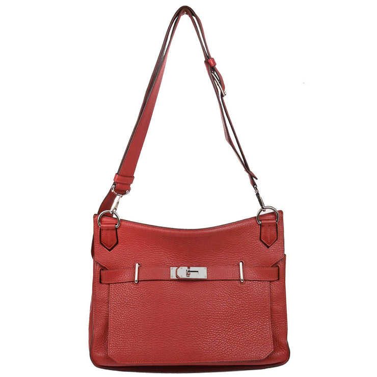 Hermes 2009 Rouge H Taurillon Clemence Jypsiere 34 Shoulder Bag