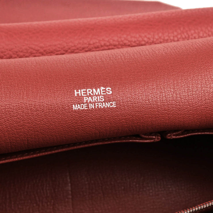 Hermes 2009 Rouge H Taurillon Clemence Jypsiere 34 Shoulder Bag