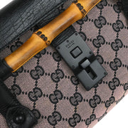 Gucci Black GG Bamboo Handbag