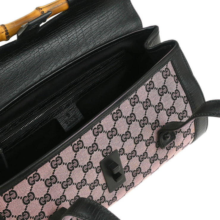 Gucci Black GG Bamboo Handbag