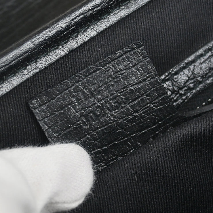 Gucci Black GG Bamboo Handbag