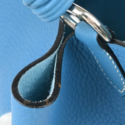 Hermes Blue Jean Taurillon Clemence Mangeoire MM Handbag