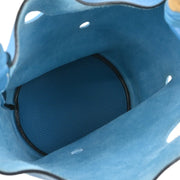 Hermes Blue Jean Taurillon Clemence Mangeoire MM Handbag