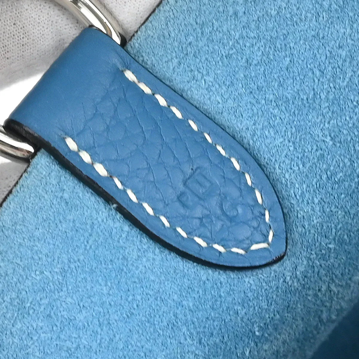 Hermes 2005 Blue Jean Taurillon Clemence Mangeoire MM Handbag