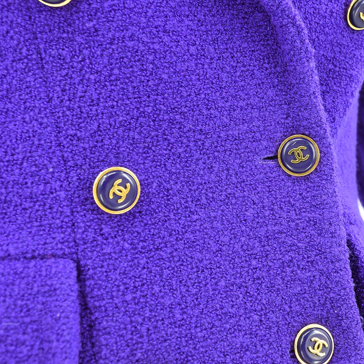 Chanel Double Breasted Jacket Purple