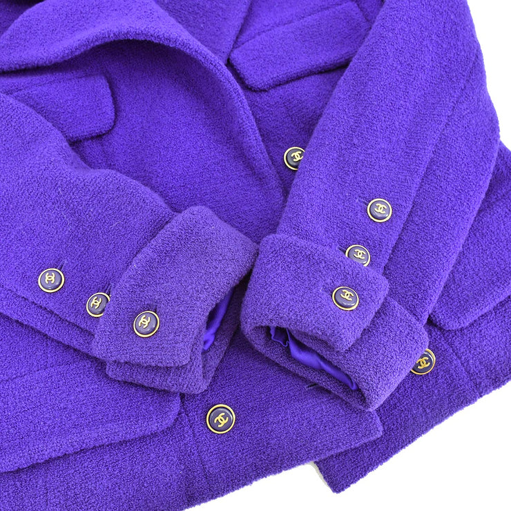 Chanel Double Breasted Jacket Purple