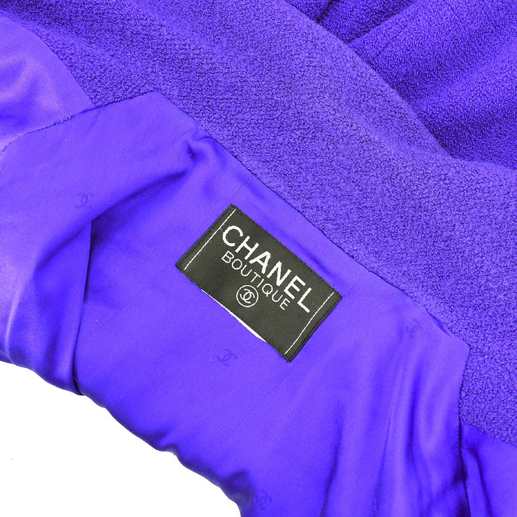 Chanel Double Breasted Jacket Purple