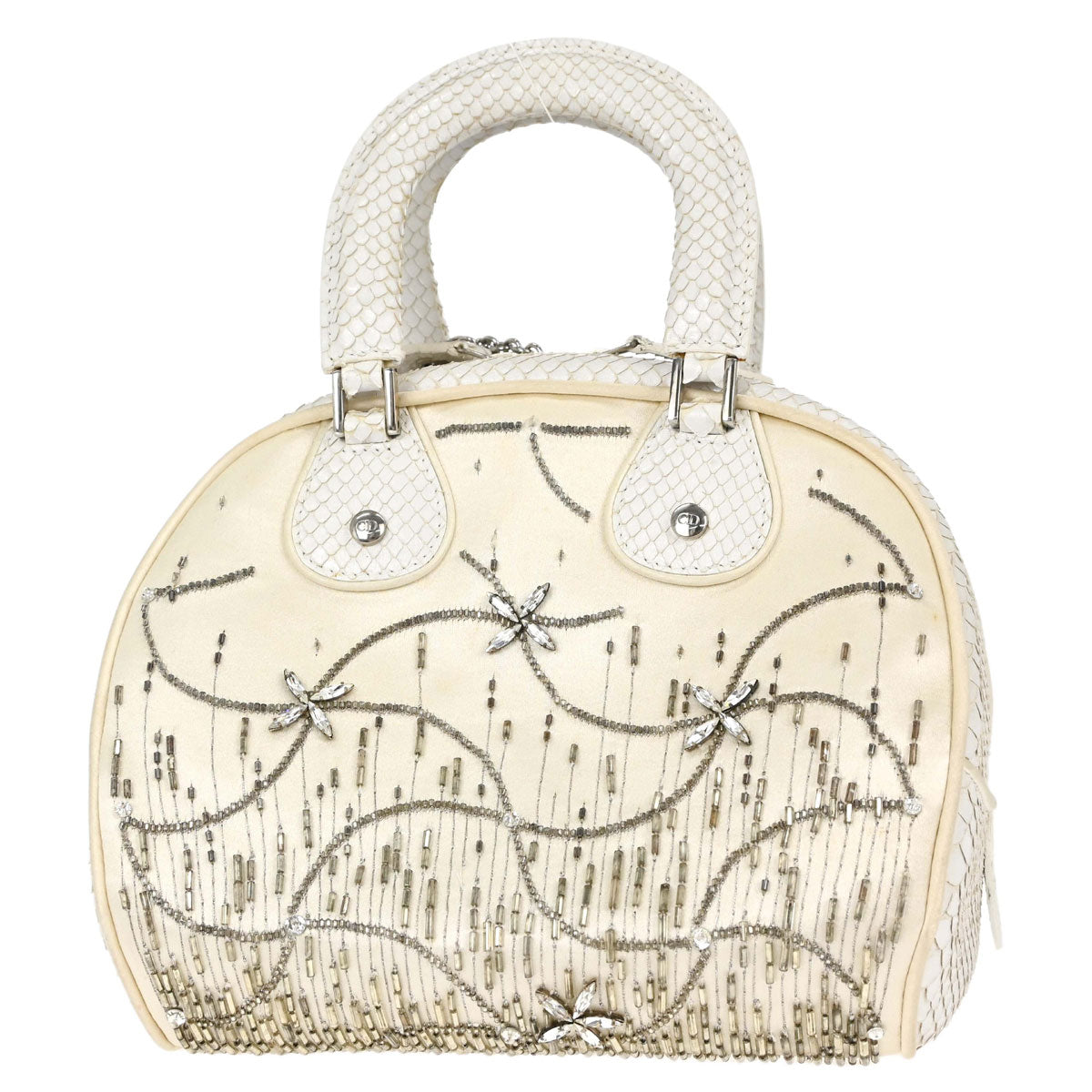 Christian Dior * White Python Gambler Dice Handbag