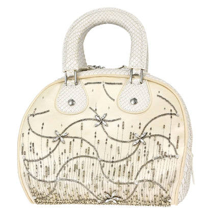 Christian Dior * White Python Gambler Dice Handbag