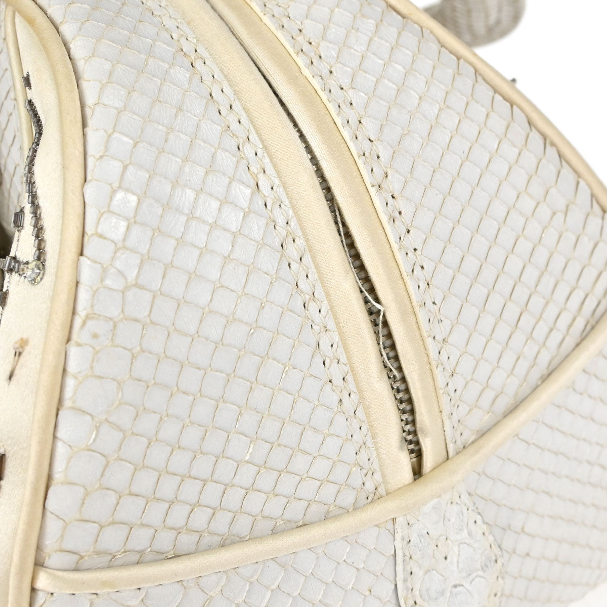 Christian Dior * White Python Gambler Dice Handbag