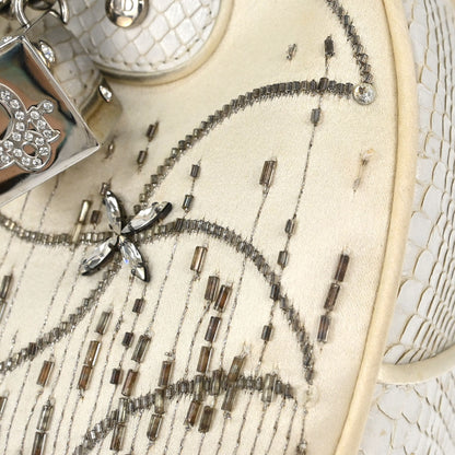 Christian Dior * White Python Gambler Dice Handbag