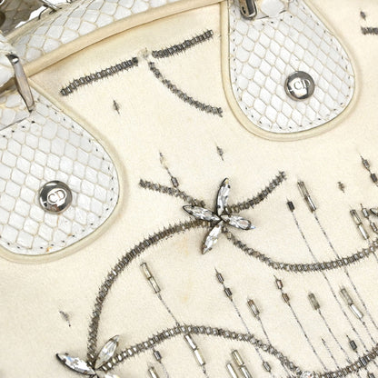 Christian Dior * White Python Gambler Dice Handbag