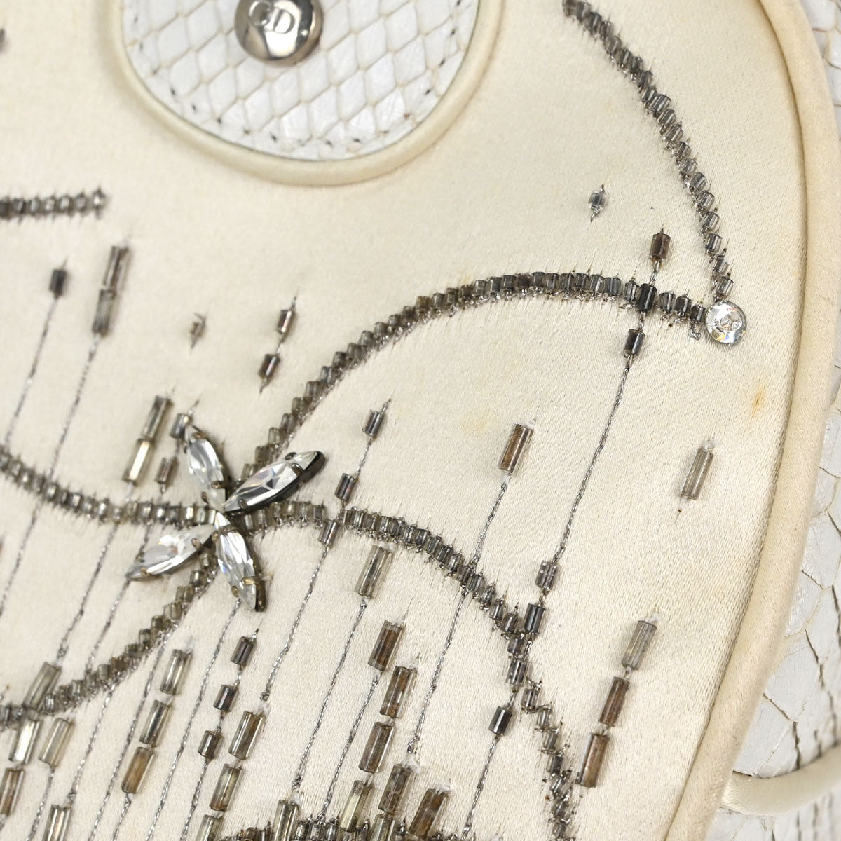 Christian Dior * White Python Gambler Dice Handbag