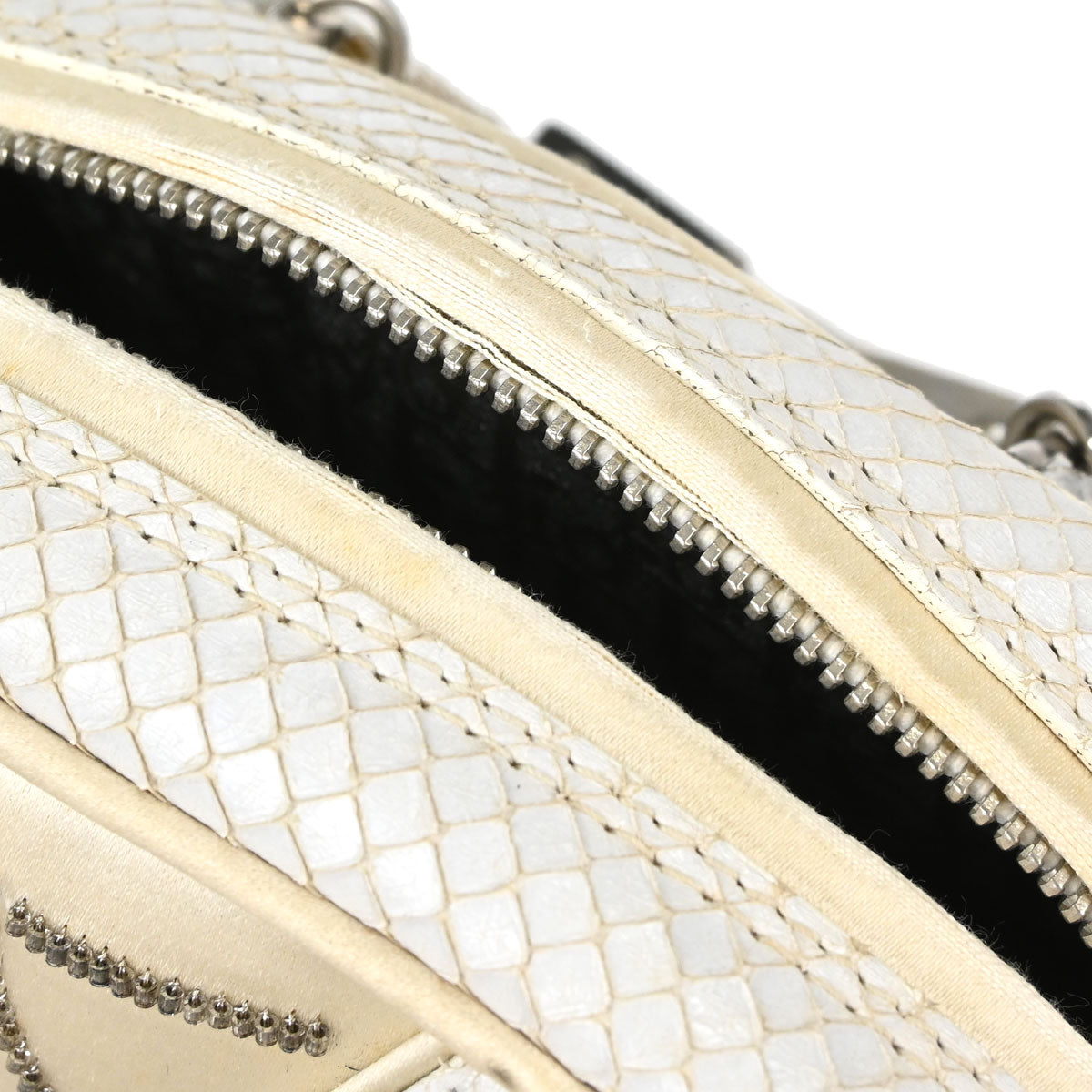 Christian Dior * White Python Gambler Dice Handbag